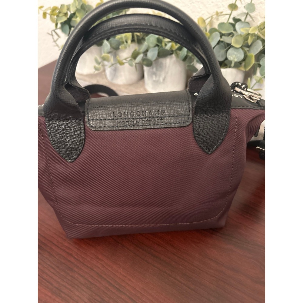 Longchamp Le Pilage Energy Extra Small Crossbody Bag Handle Tote Burgundy $250+ - Picture 7 of 8